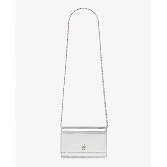 Metallic Silver Skull Shoulder Bag - Picture 5 of 16